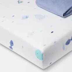 Fitted Jersey Crib Sheet 2pk - Cloud Island™ Fish Friends And Solid Blue 9 Fitted Jersey Crib Sheet 2pk - Cloud Island™ Fish Friends And Solid Blue -Little Kingdom Nursery GUEST be233b6d 338c 401c 8a8e f940af17a32e