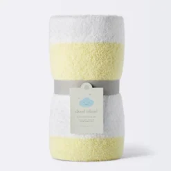 Chenille Stripe Baby Blanket - Yellow And White Stripes - Cloud Island™ -Little Kingdom Nursery GUEST c49ed641 9886 476a 82b0 dc2fb9cdd6d2