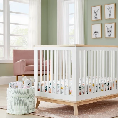 Fitted Crib Sheet - Cloud Island™ Garden Floral 1 Fitted Crib Sheet - Cloud Island™ Garden Floral