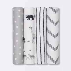 Flannel Baby Blanket - Cloud Island™ Two By Two Animals - 4pk -Little Kingdom Nursery GUEST ccb99256 6a6e 4e50 b6fe 12dd9807c895