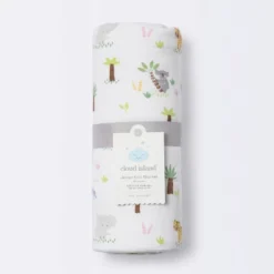 Jersey Knit Reversible Baby Blanket Jungle Animals - Cloud Island™ Gray/Green -Little Kingdom Nursery GUEST d448c1e4 867d 49ad 8c3d cb33d3d5df8f