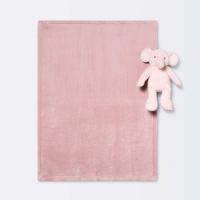 Plush Blanket With Soft Toy - Cloud Island™ Pink Elephant 2 Plush Blanket With Soft Toy - Cloud Island™ Pink Elephant - Image 2