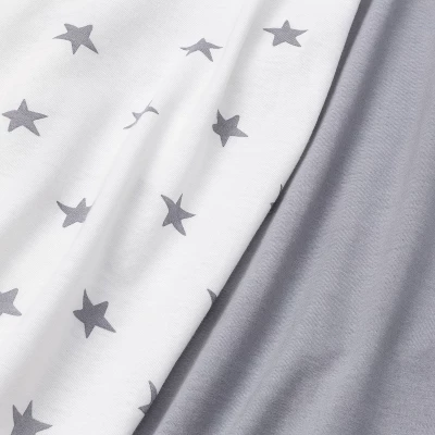 Fitted Mini Crib Jersey Sheet - Cloud Island™ Star/Gray 2pk 1 Fitted Mini Crib Jersey Sheet - Cloud Island™ Star/Gray 2pk