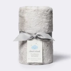 Solid Satin Edge Plush Blanket - Cloud Island™ Gray -Little Kingdom Nursery GUEST ef58fef4 d999 41d3 8f90 c10a880399a3