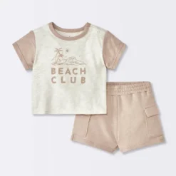 Baby Boys' Beach Club Cargo Top & Shorts Set - Cloud Island™ Cream -Little Kingdom Nursery GUEST fbab5074 ec8e 498b 8255 759632c4f91f