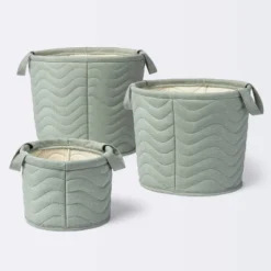 Quilted Fabric Large Round Storage Basket - Green - Cloud Island™ 5 Quilted Fabric Large Round Storage Basket - Green - Cloud Island™ -Little Kingdom Nursery GUEST fe54c62f 90f2 4ff1 bc3f d731445825aa